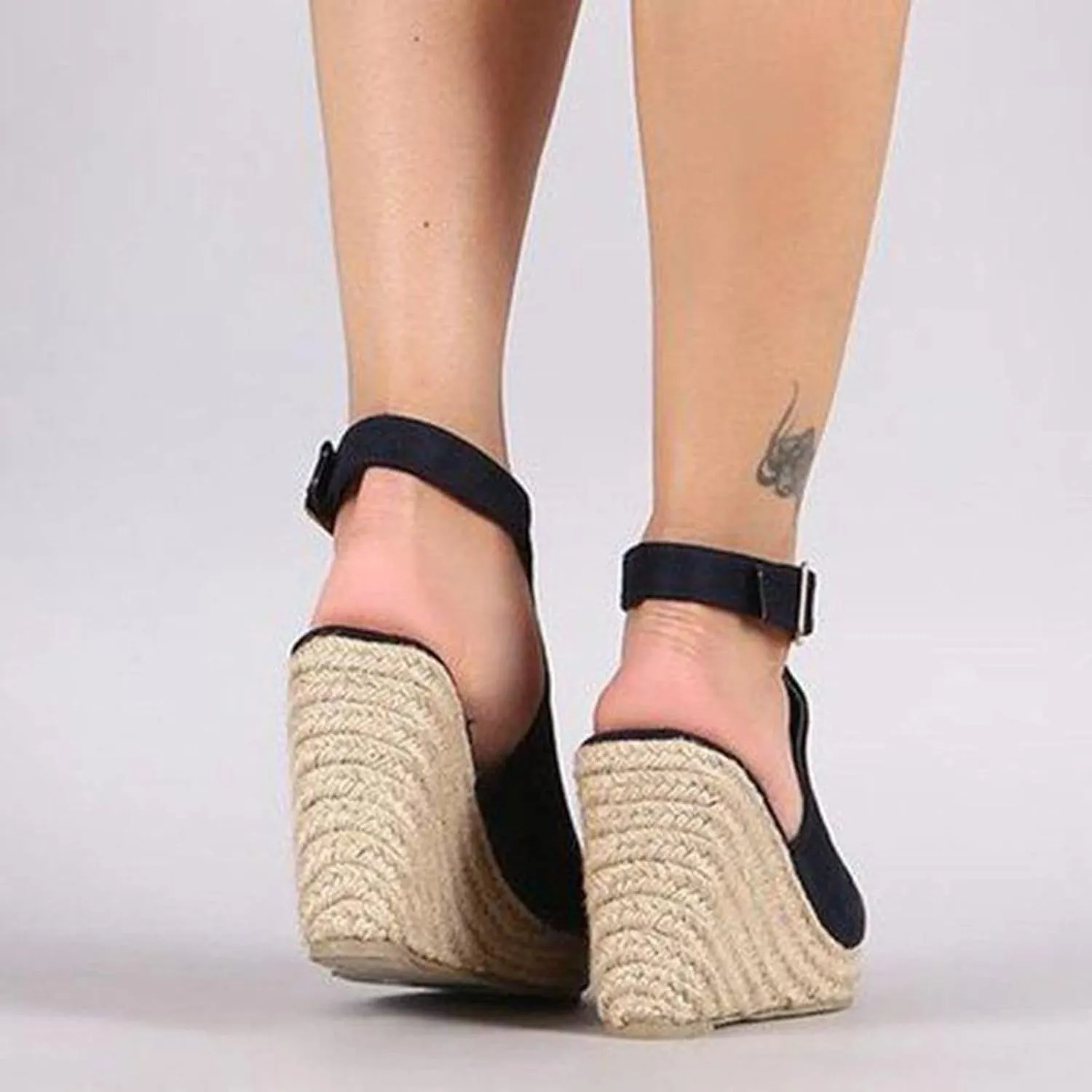 Wedge Sandals for Women, Dressy Summer Wedge, Womens Espadrille Wedge Sandals Peep Toe Buckle Strap Platform Sandals