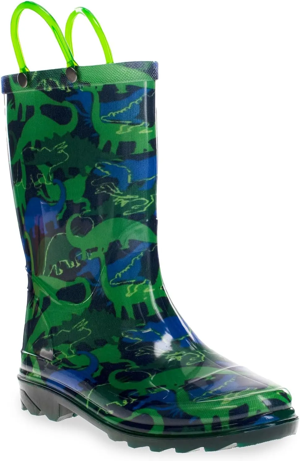 Western Chief Kids Waterproof Light Up Rain Boots With Handles for Easy On and Off for Boys and Girls