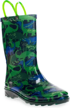 Western Chief Kids Waterproof Light Up Rain Boots With Handles for Easy On and Off for Boys and Girls