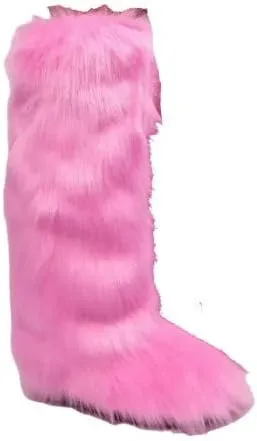 Wild Diva Melanie-22 Women's Faux Fur Fluffy Short Snow Knee High Boots Warm Comfortable Outdoor Furry Shoes (Runs Small)