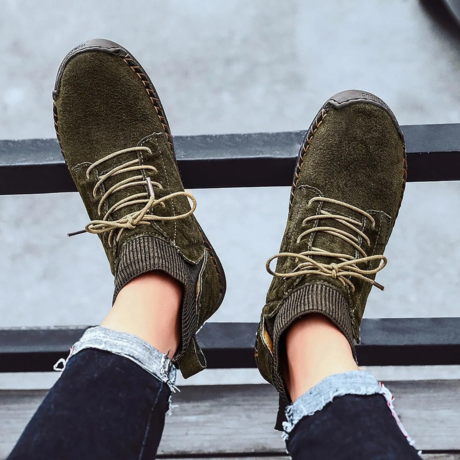Winter Padded Men's British Large Size Casual Suede Handmade Foreign Trade Sport Shoes Shoes Men Slip on Sneaker