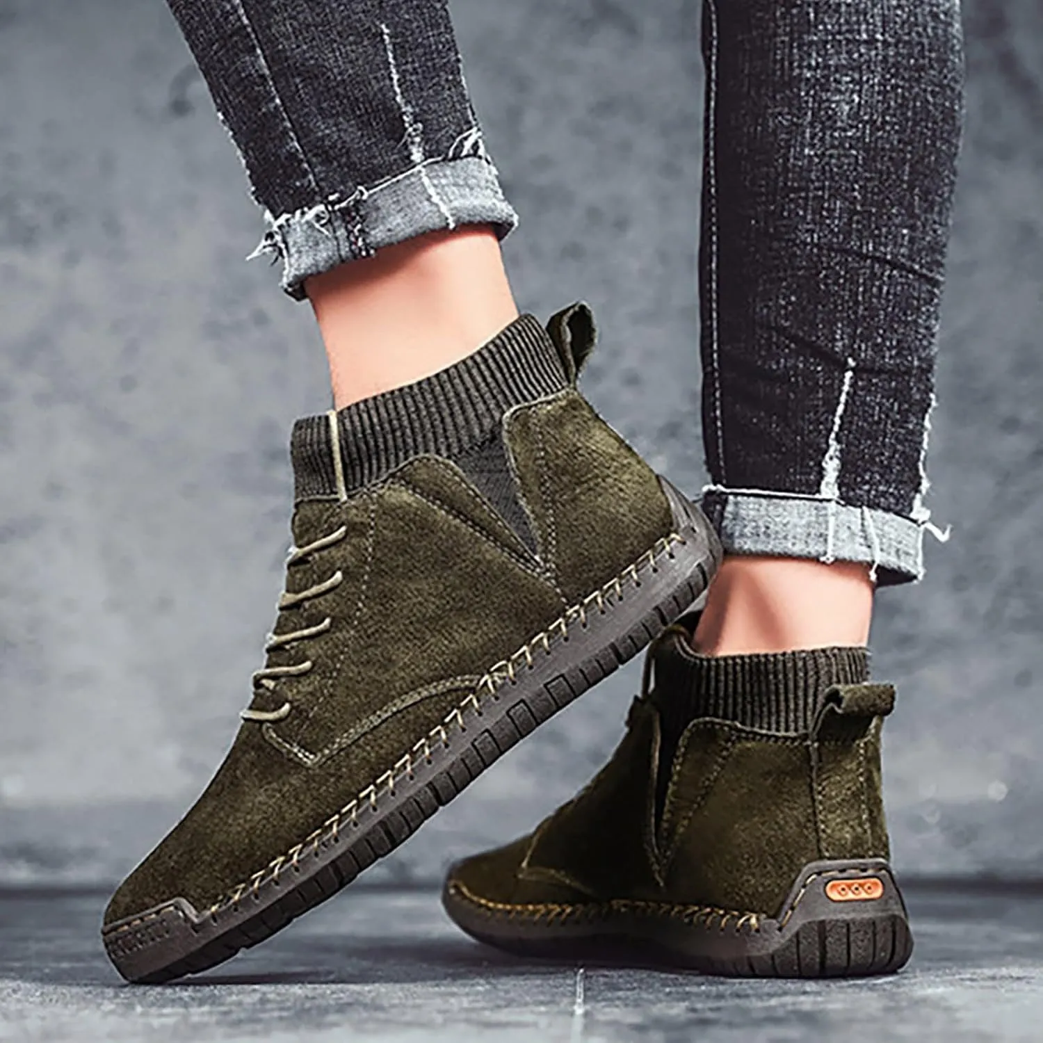Winter Padded Men's British Large Size Casual Suede Handmade Foreign Trade Sport Shoes Shoes Men Slip on Sneaker