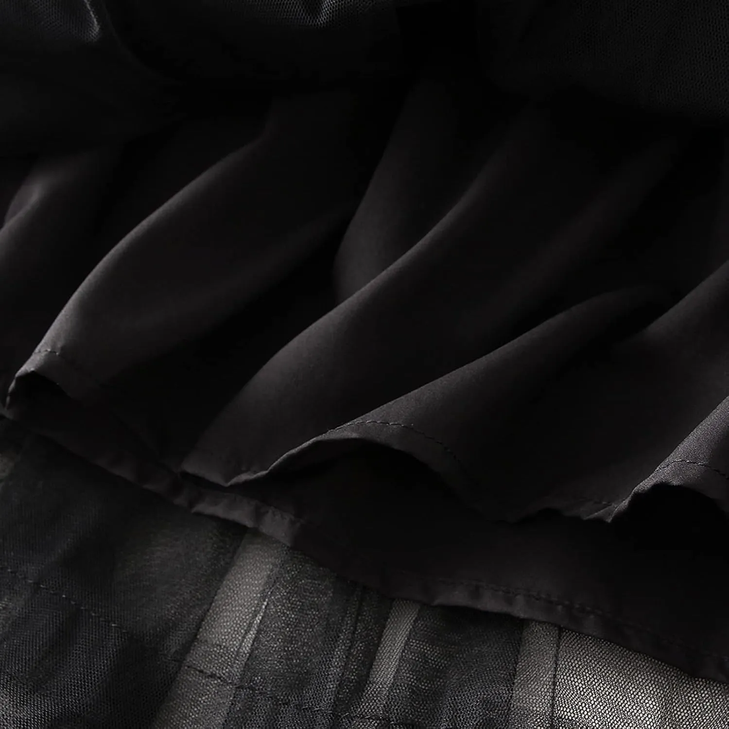 Women Layered Tulle Long Skirt High Waist Ruffle Midi Skirt Casual Cocktail Party A-Line Mesh Midi Skirt