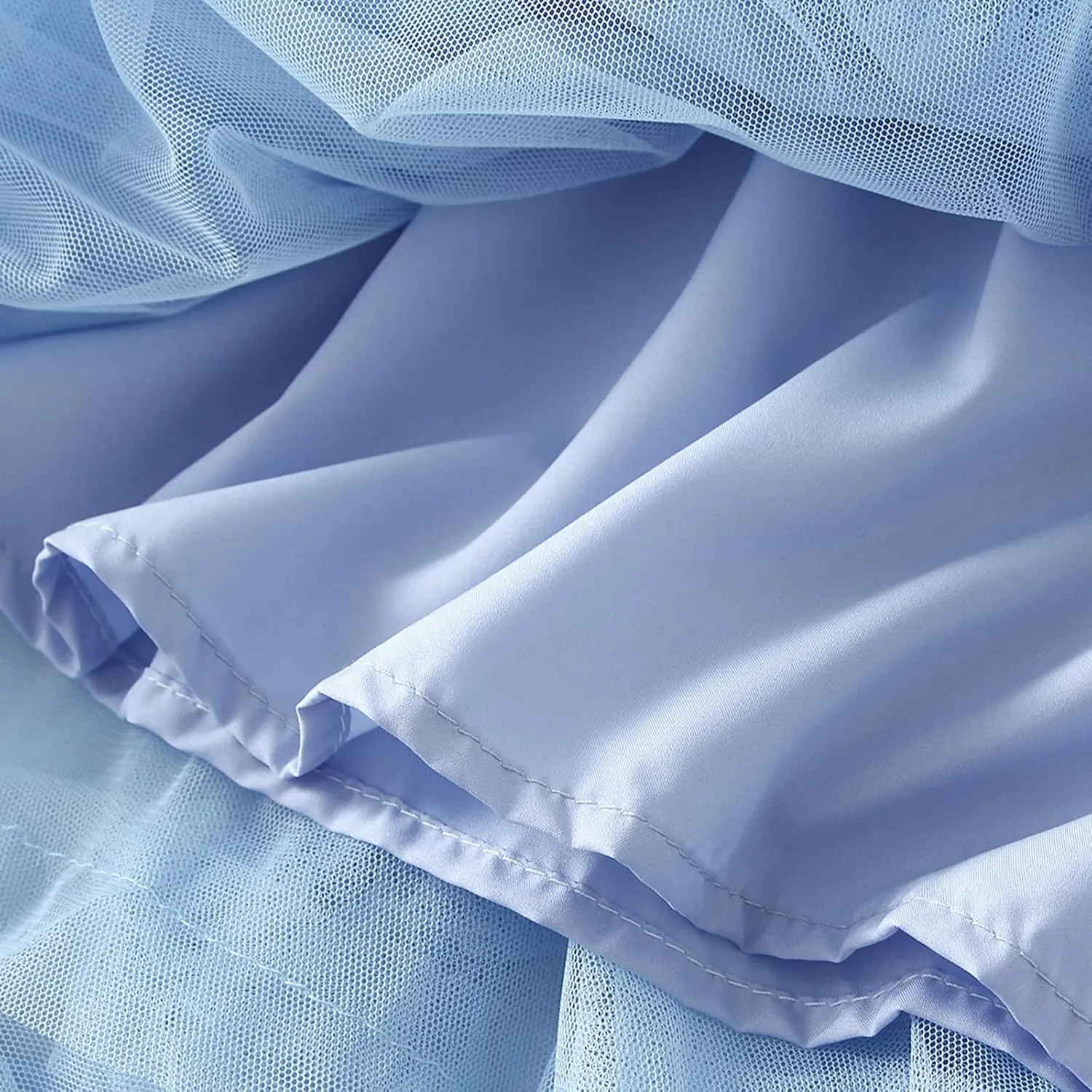 Women Layered Tulle Long Skirt High Waist Ruffle Midi Skirt Casual Cocktail Party A-Line Mesh Midi Skirt