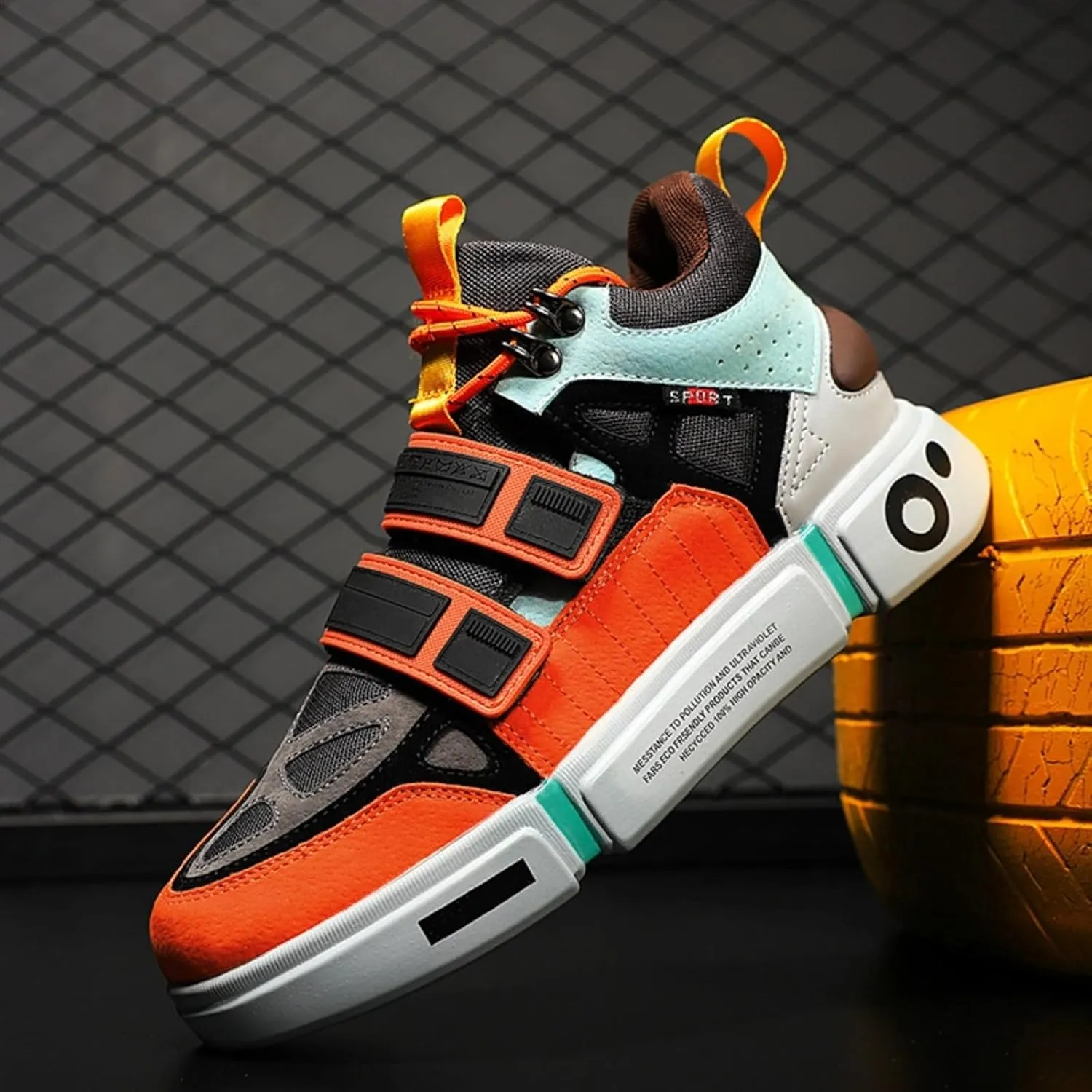Women Vibrant Colorful Fashion Sneakers, Breathable Lightweight Urban Footwear, Trendy Adjustable Street Shoes, Couple Matching