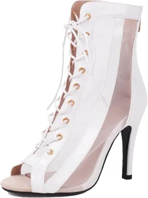 Women's Ballroom Dance Shoes - Leather High Top Salsa Tango Boots