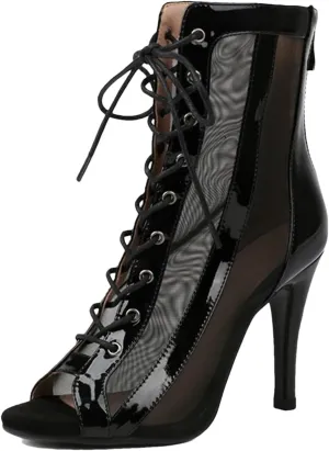 Women's Ballroom Dance Shoes - Leather High Top Salsa Tango Boots