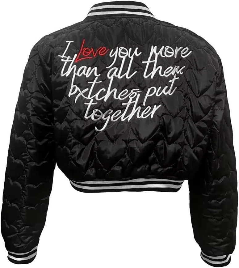 Women's Baseball Varsity Jacket Cropped Bomber Quilted Jackets Vintage Casual Lightweight Crop Top Coat