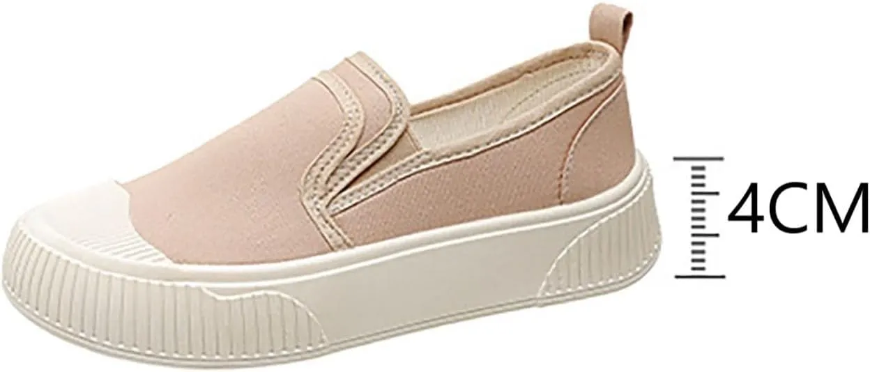 Women's Canvas Sneakers Canvas Flat Shoes Cloud Slip Shoes Running Shoes Thick Bottom Mesh Shoes Muffin Shoes Biscuit Shoes