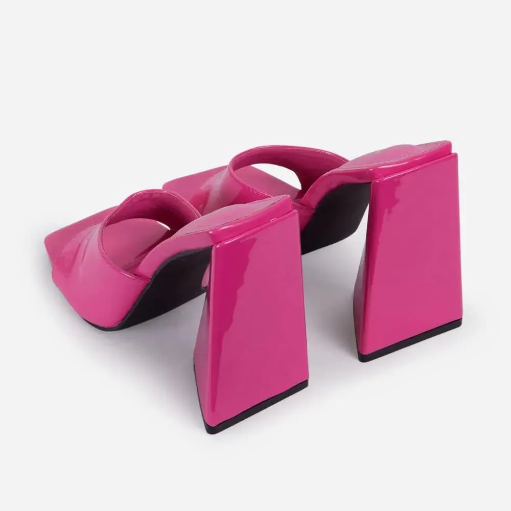 Womens Chunky High Heel Slip on Sandals