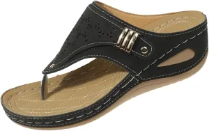 Womens Chunky Platform Wedge Flip Flops Orthopedic Casual Comfort Breathable Beach Slippers Open Toe Mesh Hollow Fashion Shoes Arch Support Slip on Sandals