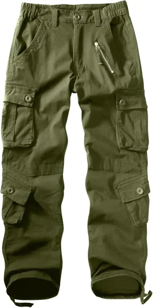 Women's Cotton Casual Military Army Cargo Combat Work Pants with 8 Pocket