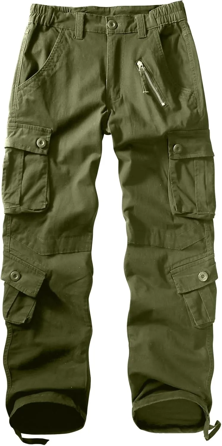 Women's Cotton Casual Military Army Cargo Combat Work Pants with 8 Pocket