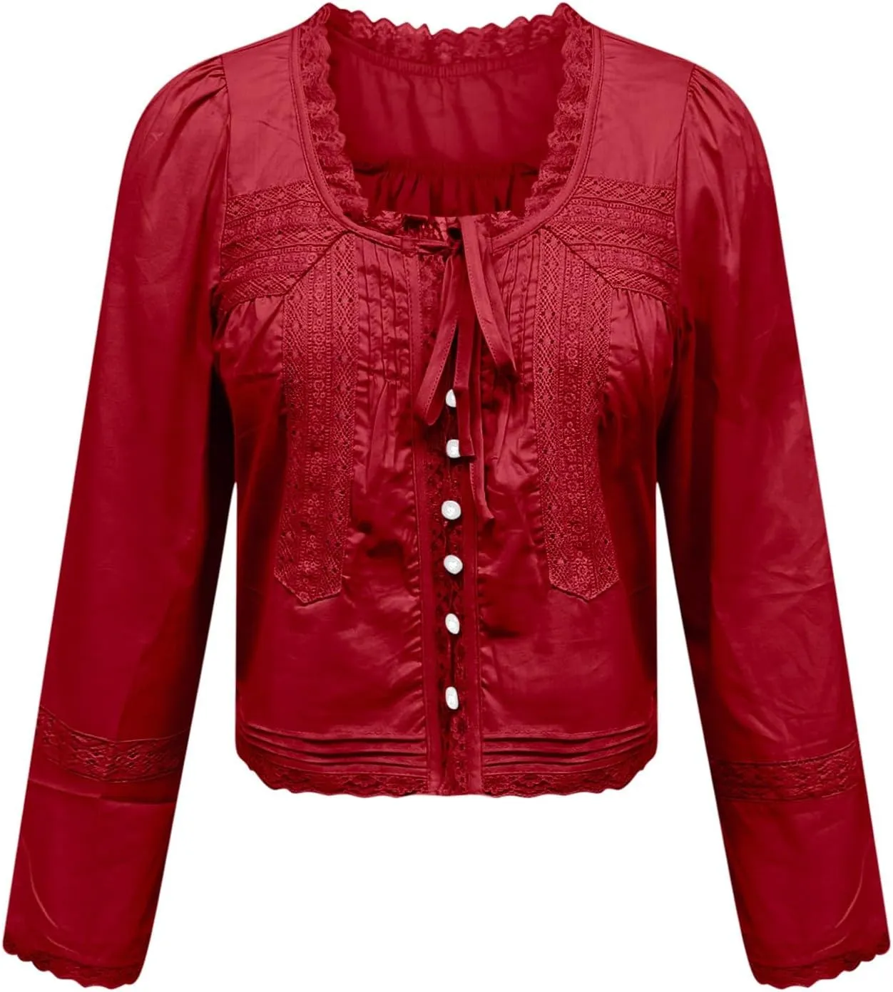 Women's Fashion Boho Chiffon Shirts Lace Hollow Out Button Down Long Sleeves Cardigan Y2k Crop Tops Vacation Tops