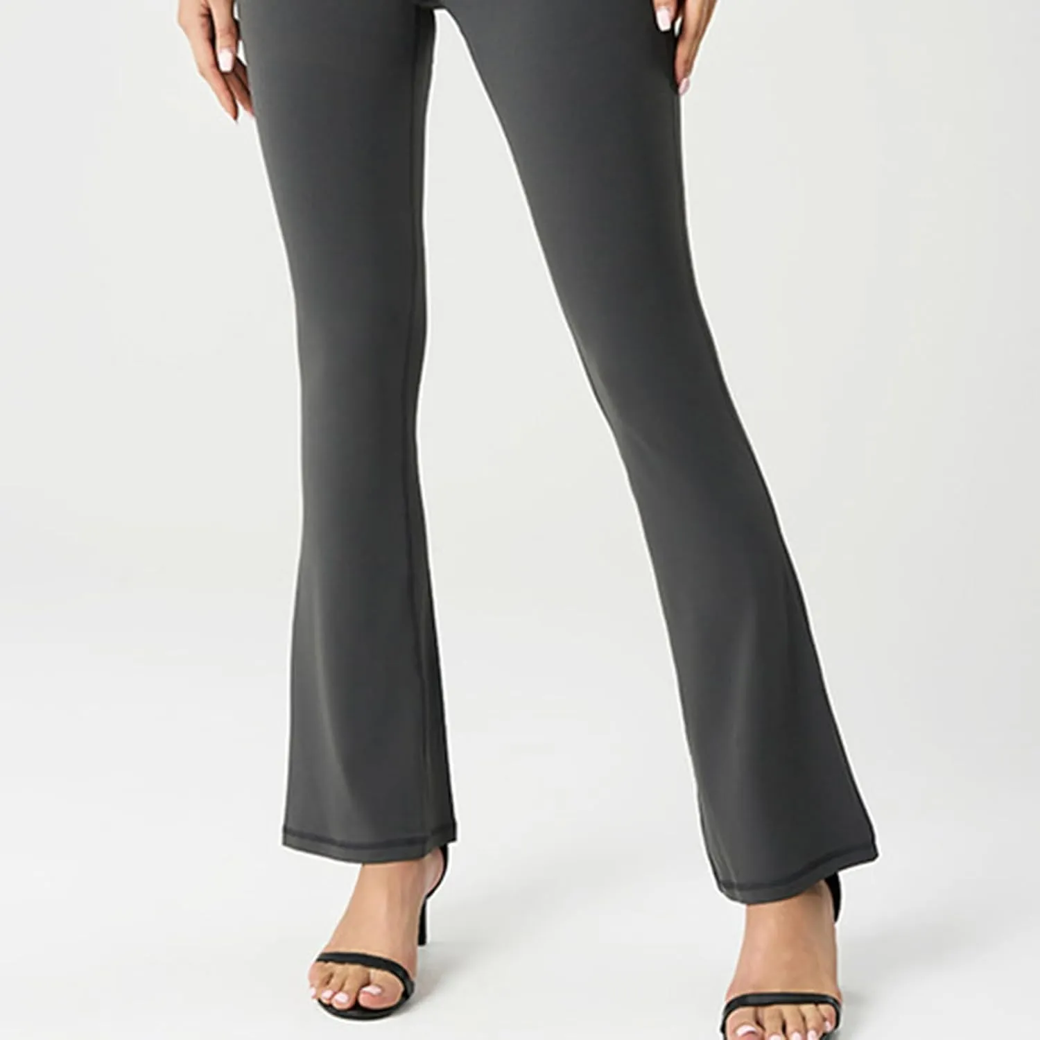 Women's Flared Dance Pants - Stretchy High Waisted Capris for Zumba, Jazzercise & Studio Fitness Classes