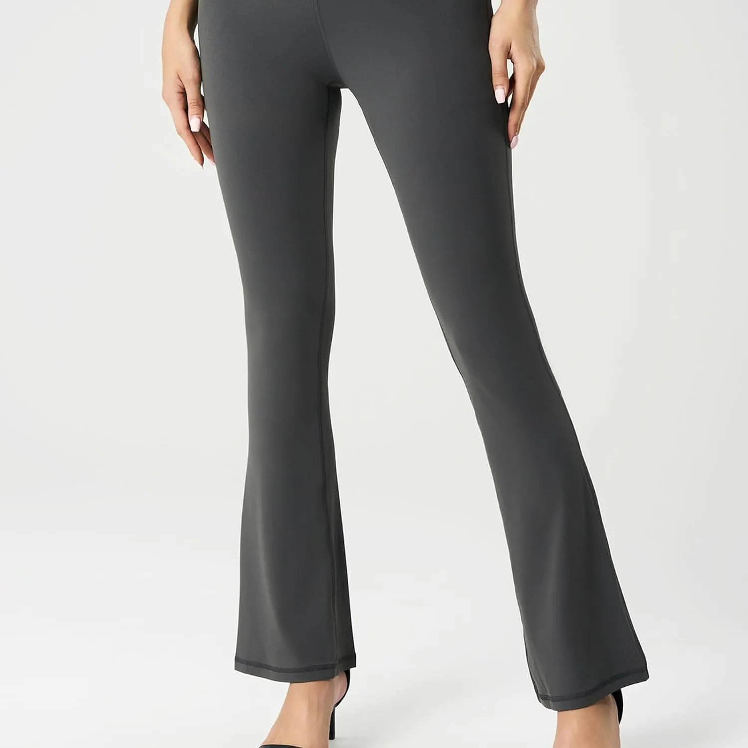 Women's Flared Dance Pants - Stretchy High Waisted Capris for Zumba, Jazzercise & Studio Fitness Classes