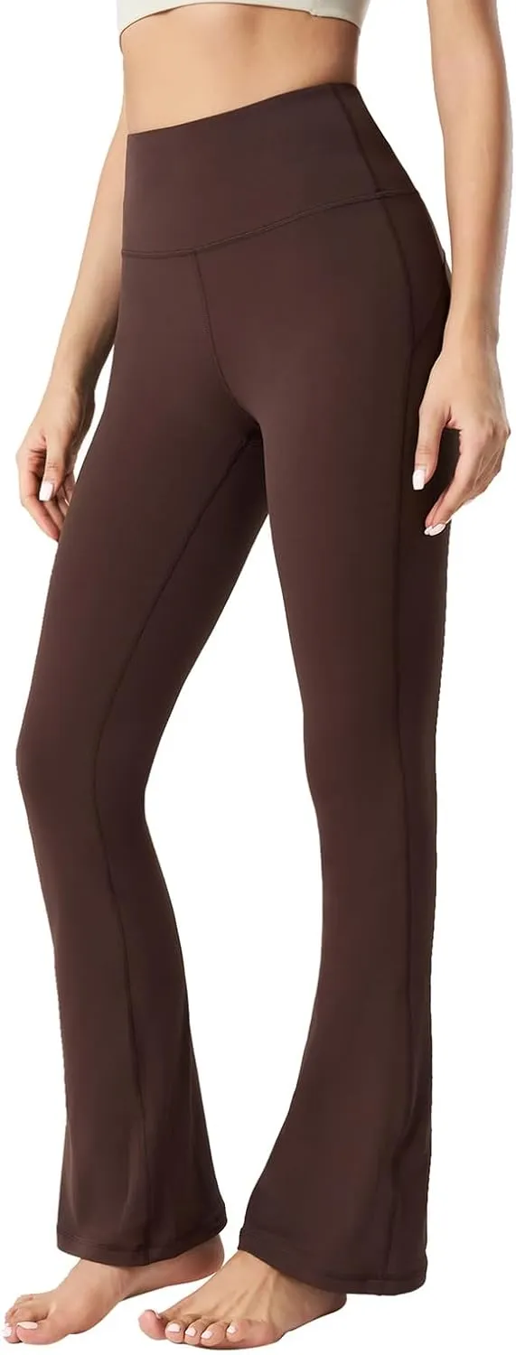 Women's Flared Dance Pants - Stretchy High Waisted Capris for Zumba, Jazzercise & Studio Fitness Classes