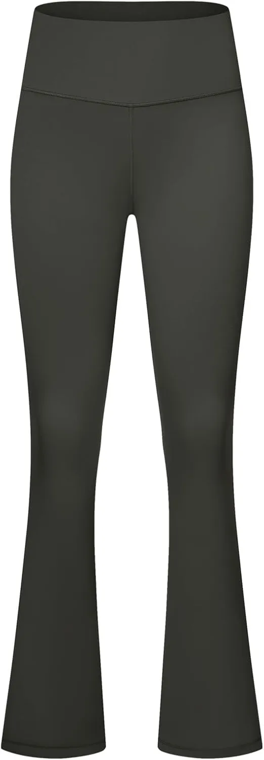 Women's Flared Dance Pants - Stretchy High Waisted Capris for Zumba, Jazzercise & Studio Fitness Classes