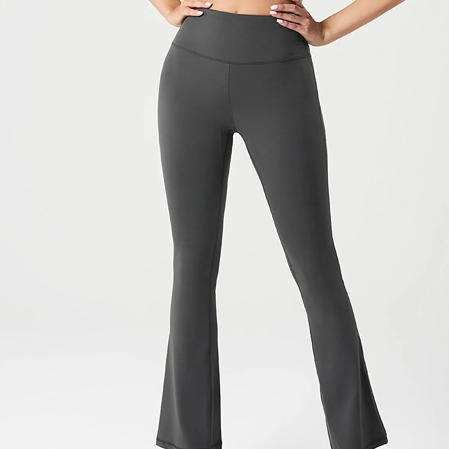 Women's Flared Dance Pants - Stretchy High Waisted Capris for Zumba, Jazzercise & Studio Fitness Classes