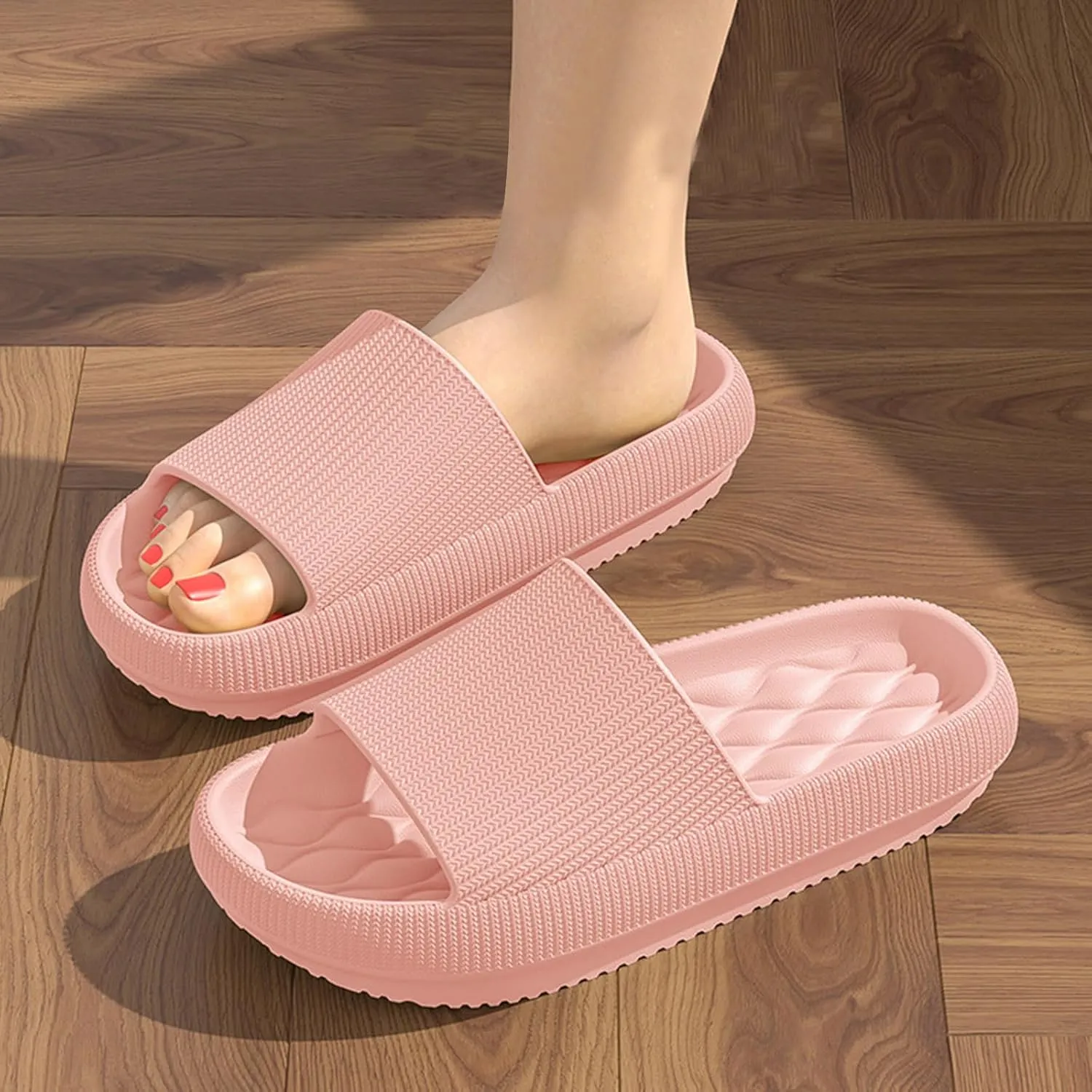 Women's Flat Slippers Non Slip House Slipper Indoor Outdoor Non Slip Pool Slides Travel Slippers for Women