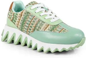Women's Low Top Grooved Sneaker Sole with Contrast Accent, Casual Lace up Shoe Alessia-2