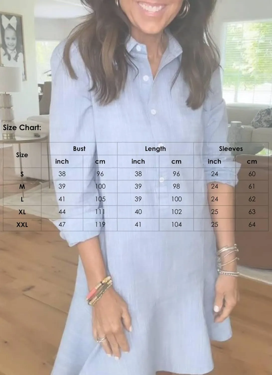 Womens Mini Dress V-Neck Long Sleeve Blue Solid Color Bottons Casual Chic 2025 Spring Summer Beach Vacation Dress