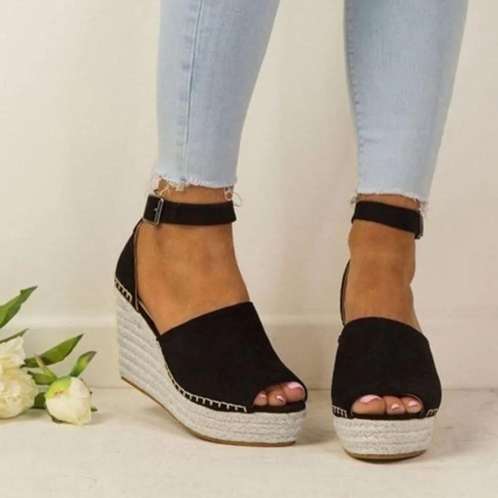Women's Platform Sandals 2025 Espadrilles Dressy Casual Sandals Travel Slides Wedge Ankle Strap Open Toe Sandal 2025