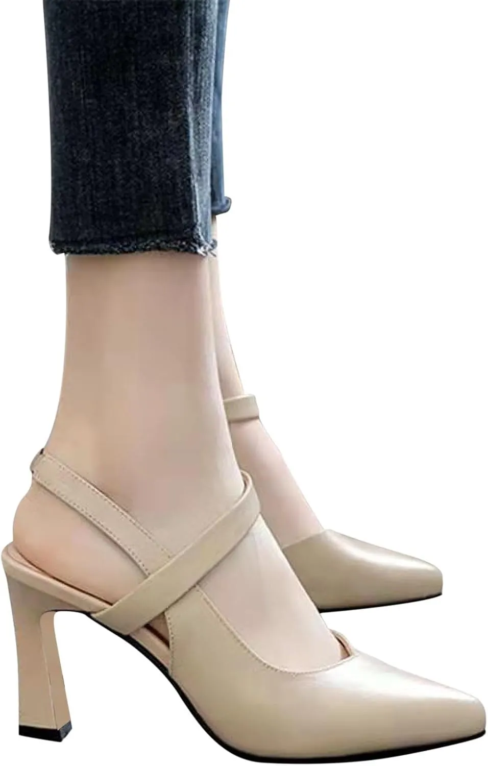 Womens Slingback Pointed Toe Stiletto Pumps Slip-on High Heels Wedding Office Lady Sandals Party Prom Dress Shoes