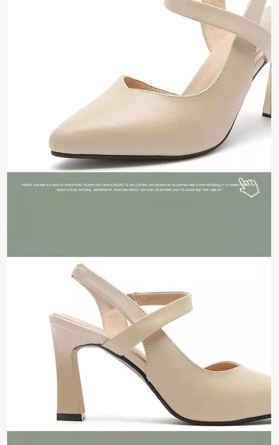 Womens Slingback Pointed Toe Stiletto Pumps Slip-on High Heels Wedding Office Lady Sandals Party Prom Dress Shoes