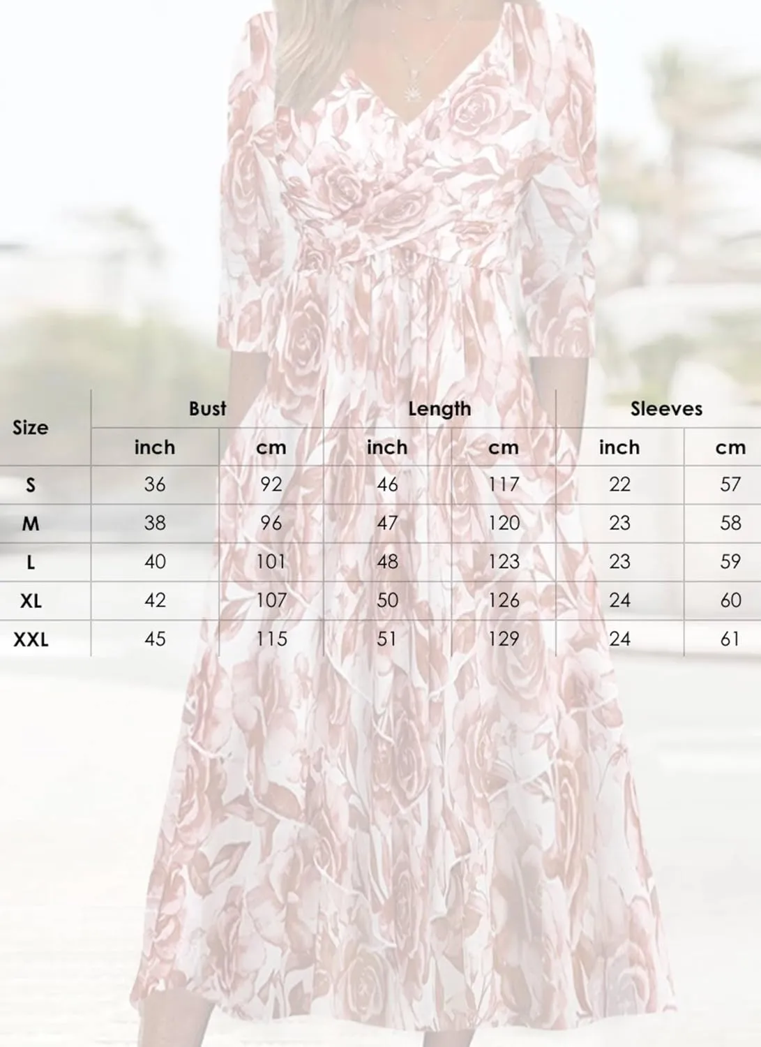 Womens Stylish Sweet Plant Print V Neck Midi Dress with Side Pockets Flowy Ruched Long Sleeve Daily Dress