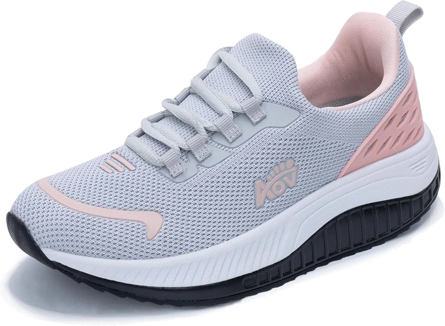 Womens Walking Shoes Arch Support Slip on Wide Platform Sneakers Comfortable Running Shoes for Gym Daily Leisure