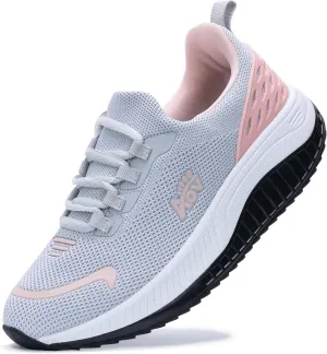 Womens Walking Shoes Arch Support Slip on Wide Platform Sneakers Comfortable Running Shoes for Gym Daily Leisure