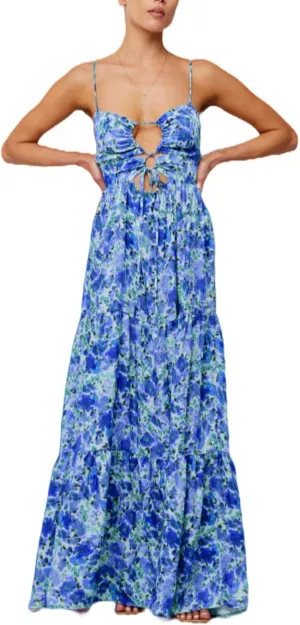 Women's Y2K Cami Long Dress Sleeveless Spaghetti Strap Cross Tie-up Front Floral Print Beach Dress