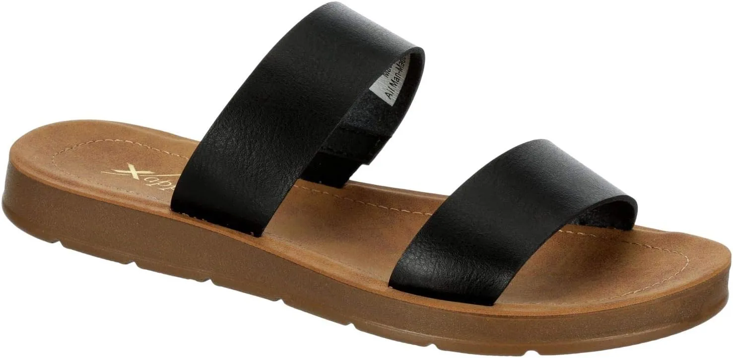 XAPPEAL Women's Kyley - Casual Slip On Two Band Flat Sandals
