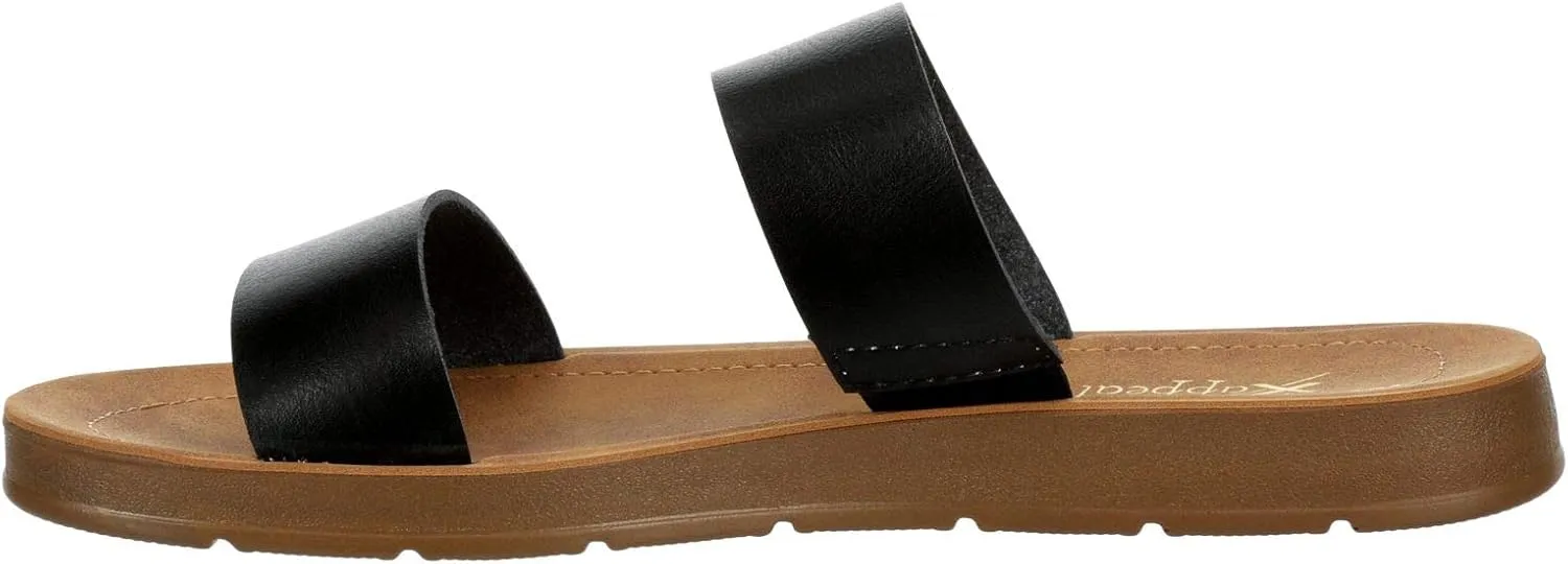 XAPPEAL Women's Kyley - Casual Slip On Two Band Flat Sandals