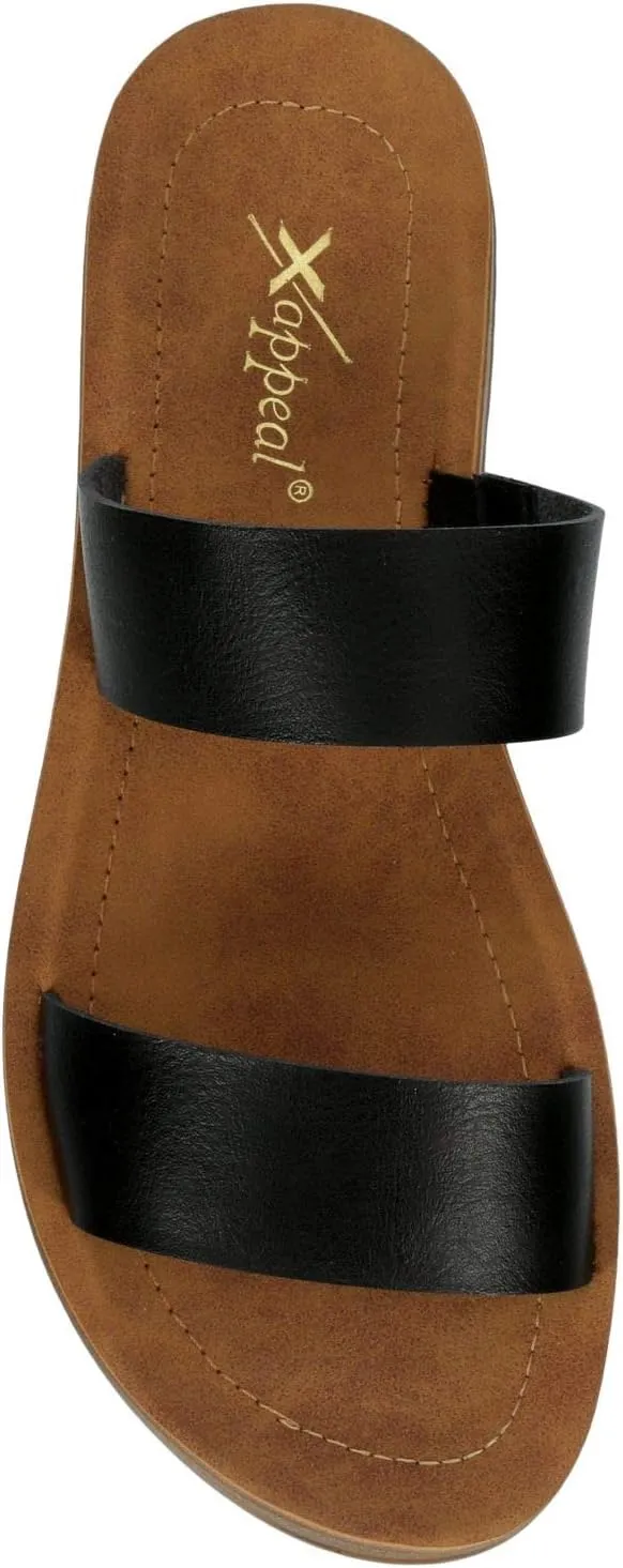 XAPPEAL Women's Kyley - Casual Slip On Two Band Flat Sandals