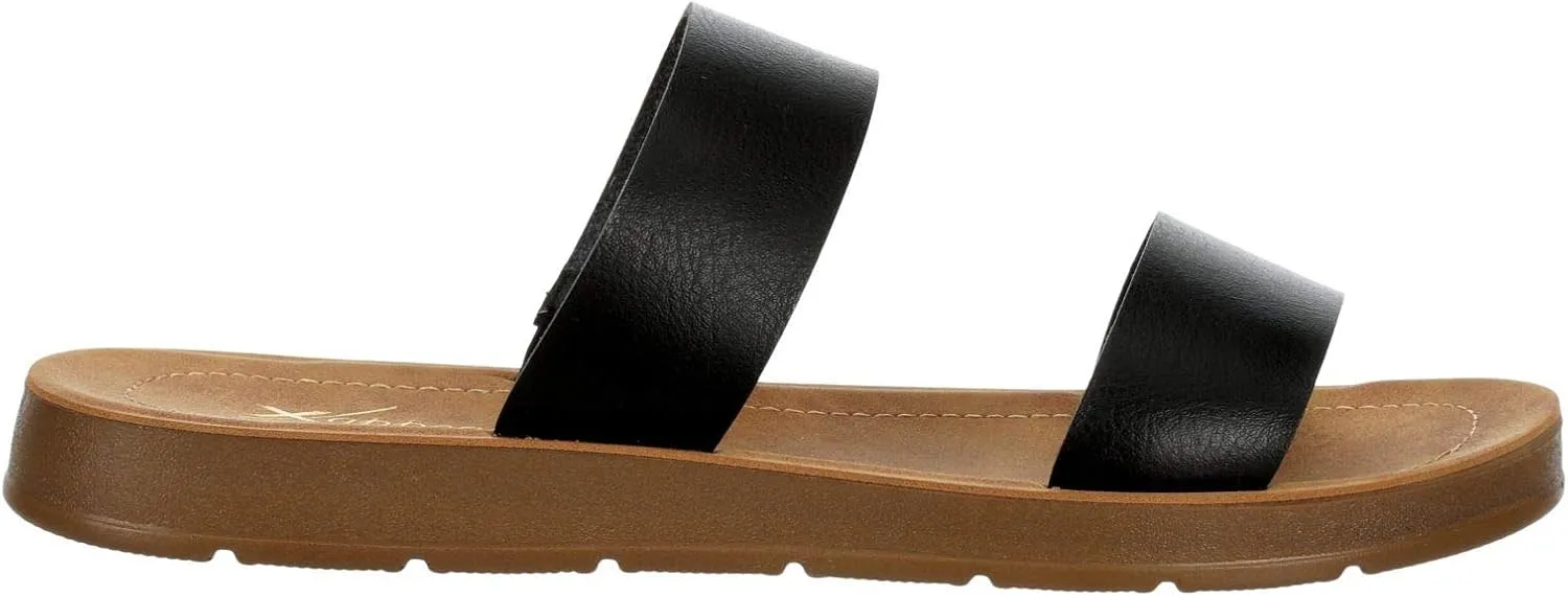 XAPPEAL Women's Kyley - Casual Slip On Two Band Flat Sandals