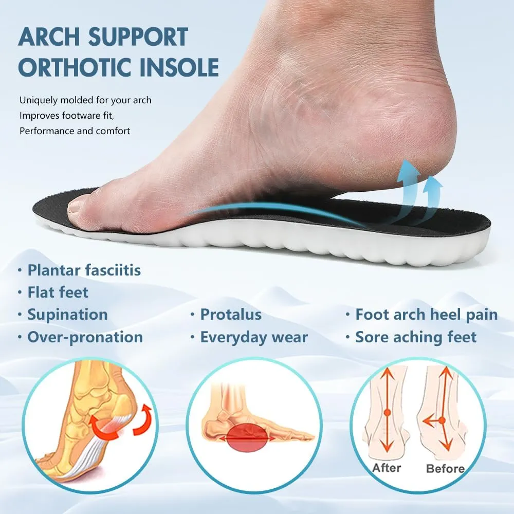 XINIFOOT Cloud Insoles for Men & Women – 2 Pairs Soft Memory Foam Shoe Inserts, Breathable Cushioned Soles for Running, Long Standing, Plantar Fasciitis Relief (US 8-11, Black)
