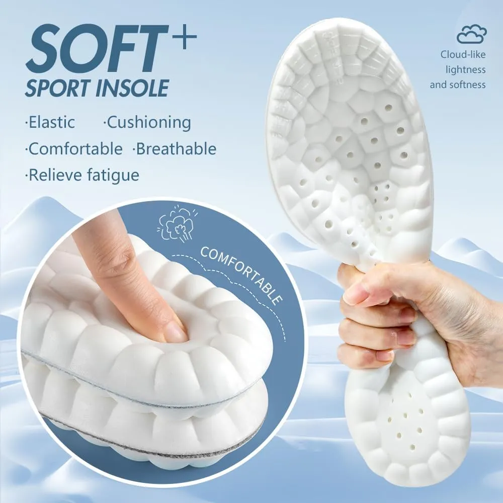 XINIFOOT Cloud Insoles for Men & Women – 2 Pairs Soft Memory Foam Shoe Inserts, Breathable Cushioned Soles for Running, Long Standing, Plantar Fasciitis Relief (US 8-11, Black)