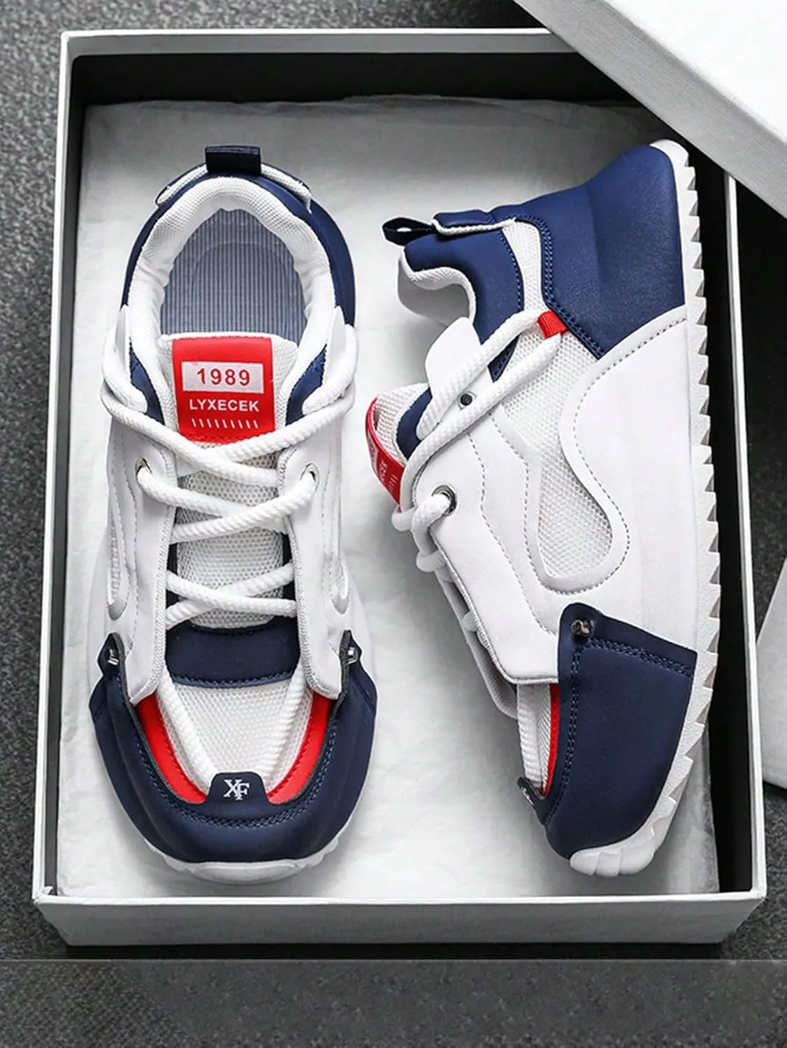 Y2K Modern Urban Style Non Slip Sport Sneakers for Men All Season Casual Comfort Shoes with Bold Design for Streetwear Running Daily Use