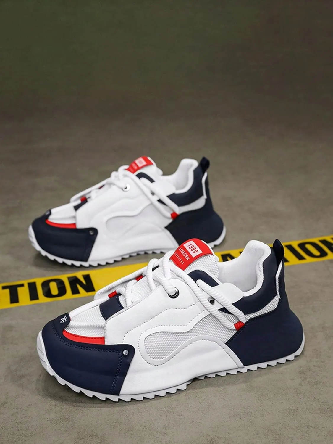 Y2K Modern Urban Style Non Slip Sport Sneakers for Men All Season Casual Comfort Shoes with Bold Design for Streetwear Running Daily Use