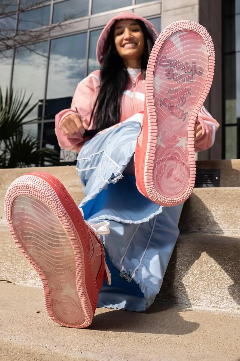 YUMS Bubblegum Pink Low Top Suede Sneakers