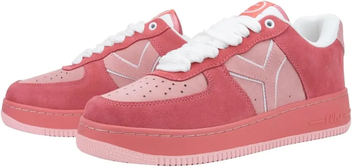 YUMS Bubblegum Pink Low Top Suede Sneakers