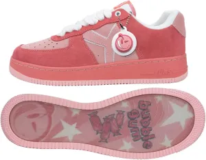 YUMS Bubblegum Pink Low Top Suede Sneakers