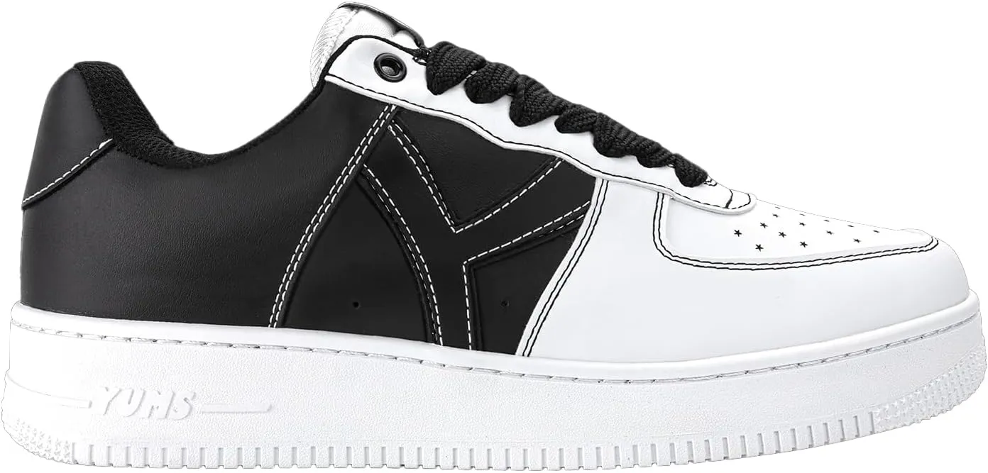 YUMS Cookies & Cream Low Top Black and White Leather Sneakers