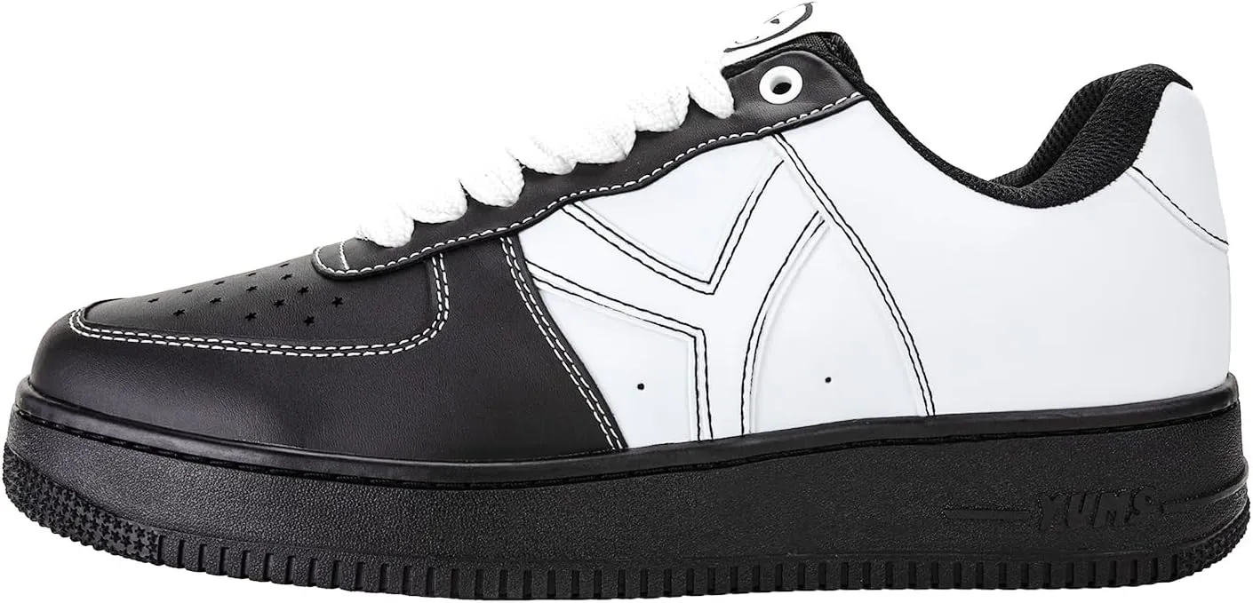 YUMS Cookies & Cream Low Top Black and White Leather Sneakers