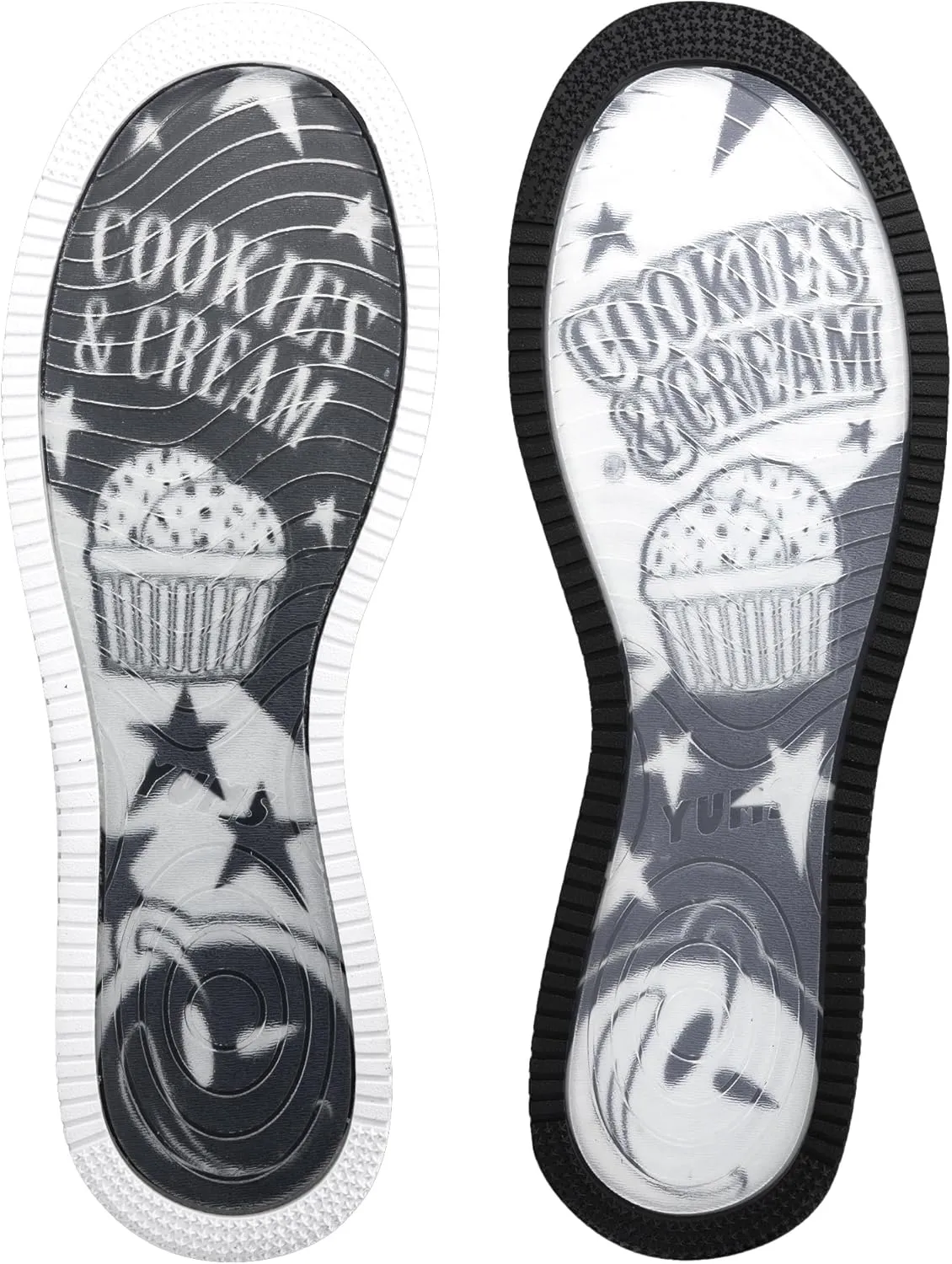 YUMS Cookies & Cream Low Top Black and White Leather Sneakers