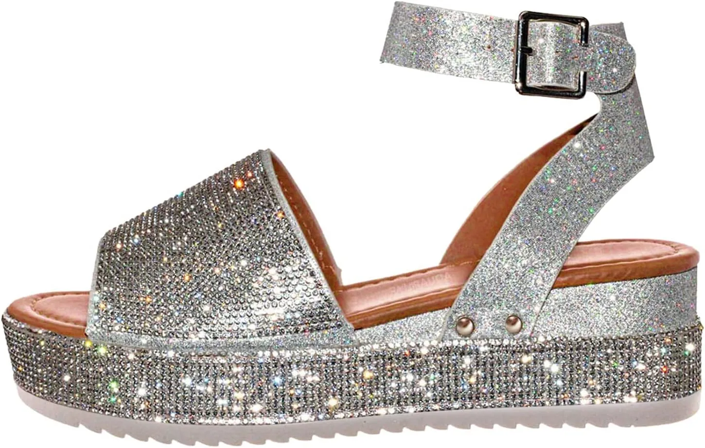 ZBYY Women's Open Toe Ankle Strap Buckle Casual Flatform Platform Sandals Slip-on Slingback Summer Platform Sandals