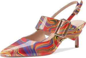 Z.Oufeier Women’s Slingback Low Stiletto Heels Close Pointed Toe Sandals Slip On Buckle Strap Mary Jane Dress Pumps Shoes
