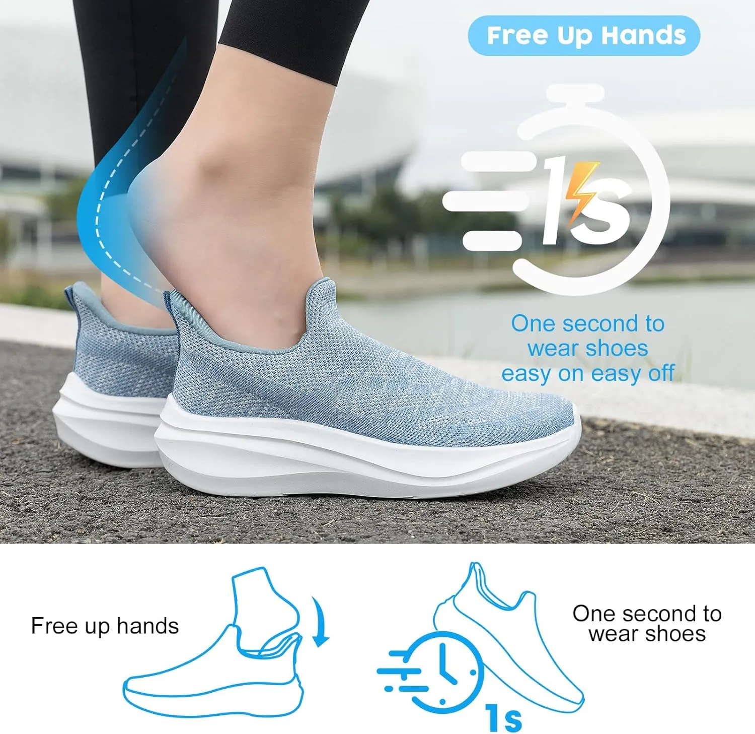 ZOVE Wide Toe Box Shoes Women Hands Free Wide Walking Shoes Ultra Light Tennis Breathable Wide Width Running Sneakers Athletic Gym Workout Trainers